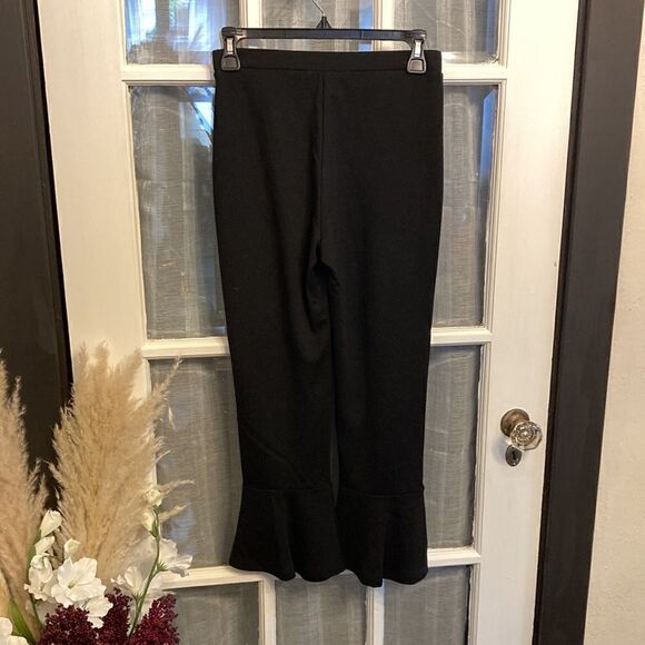 Cropped Flare Retro Style Black Pants - Picture 5 of 11